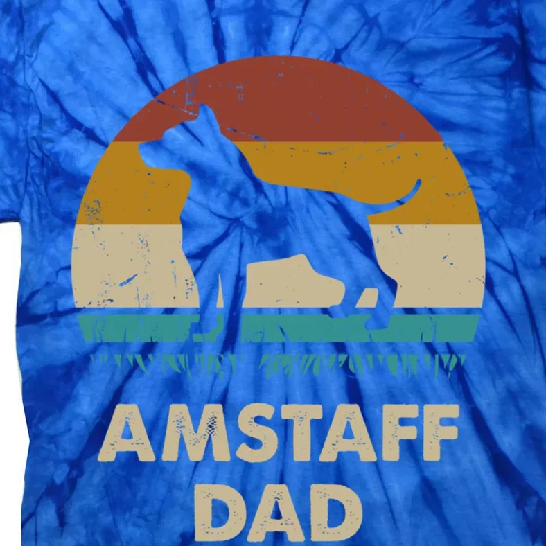 Amstaff Dad American Staffordshire Terrier Dog Lovers Gift Tie-Dye T-Shirt