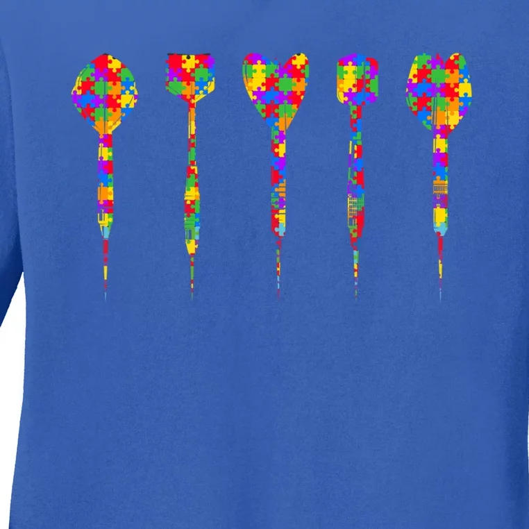 Autism Darts Acceptance Awareness Tee For Darts Lovers Funny Gift Ladies Long Sleeve Shirt