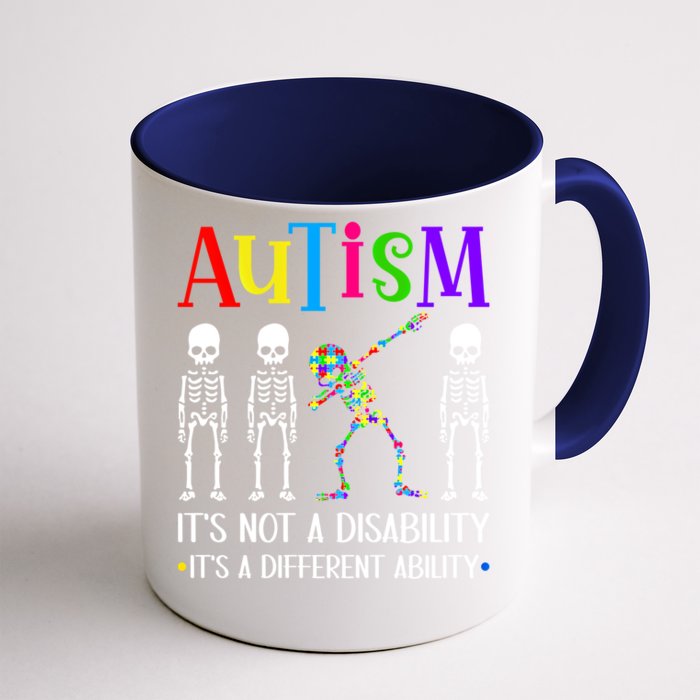 Autism Different Ability Autistic Dabbing Skeleton Meaningful Gift Front & Back Coffee Mug