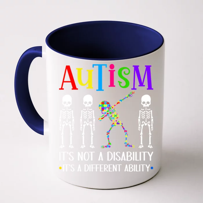 Autism Different Ability Autistic Dabbing Skeleton Meaningful Gift Front & Back Coffee Mug