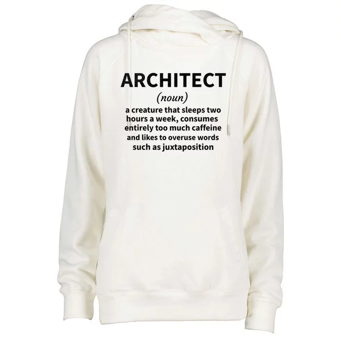 Architect Definition Architecture Student Architect Gift Womens Funnel Neck Pullover Hood