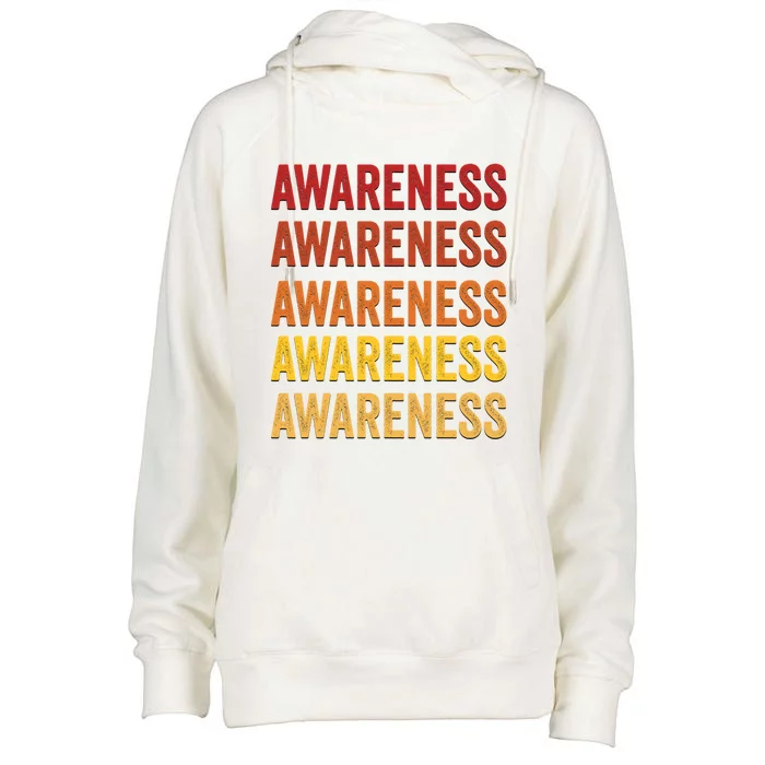 Awareness Definition Awareness Meaningful Gift Womens Funnel Neck Pullover Hood