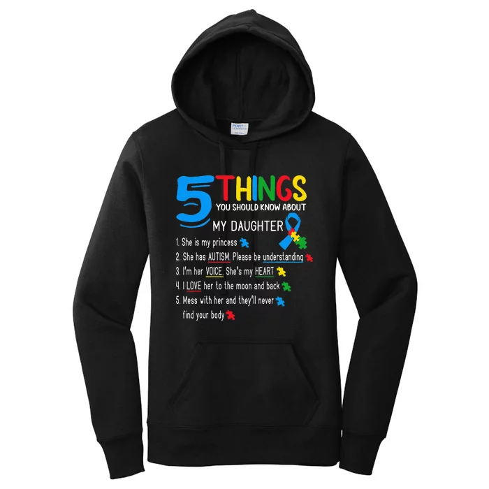 Autistic Daughter Autism Awareness Support Mom Dad Parents Women's Pullover Hoodie