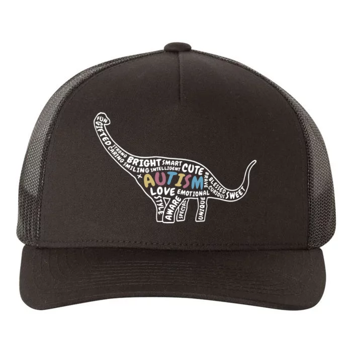 Autism Dinosaur Autism Teacher Autism Support Autism Family Yupoong Adult 5-Panel Trucker Hat