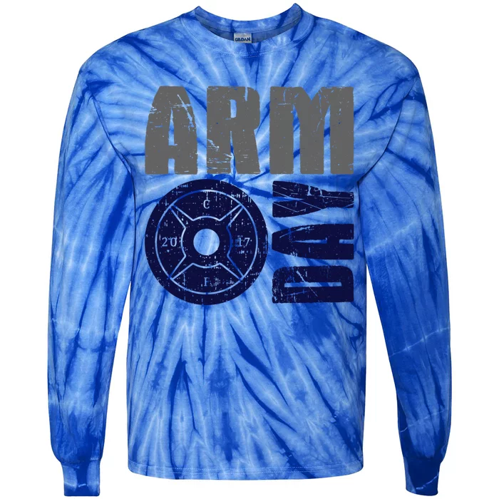 Arm Day Bicep And Tricep Gym Rat Great Gift Tie-Dye Long Sleeve Shirt