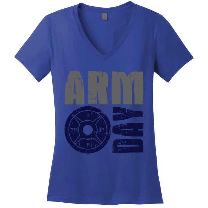 Arm Day Bicep And Tricep Gym Rat Great Gift Women's V-Neck T-Shirt