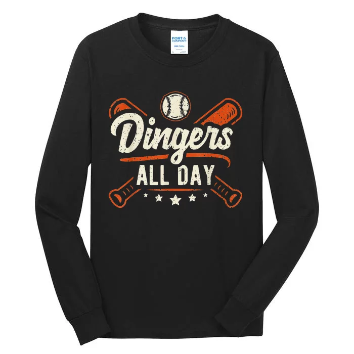 All Day Baseball Home Runs and Dingers Tall Long Sleeve T-Shirt