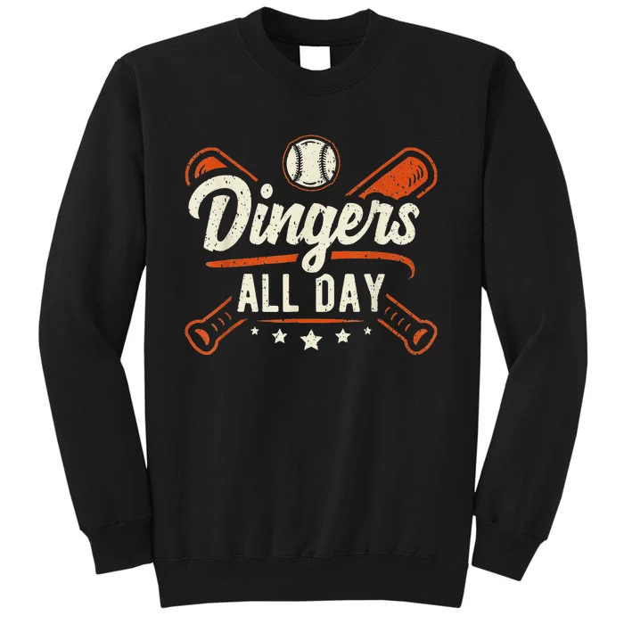 All Day Baseball Home Runs and Dingers Tall Sweatshirt