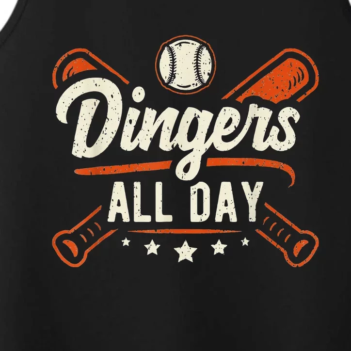 All Day Baseball Home Runs and Dingers Performance Tank