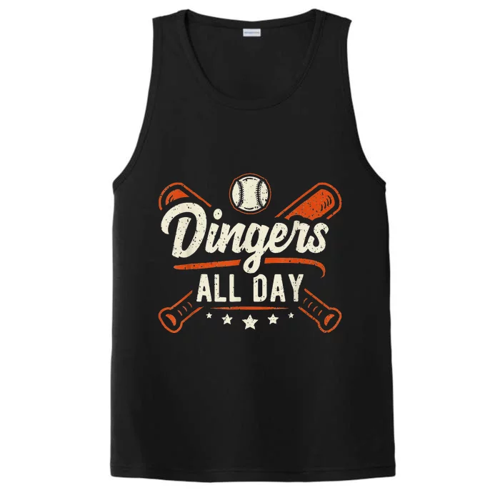 All Day Baseball Home Runs and Dingers Performance Tank