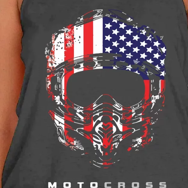 American Dirt Bike Motocross Apparel Motocross Dirt Bike Women's Knotted Racerback Tank