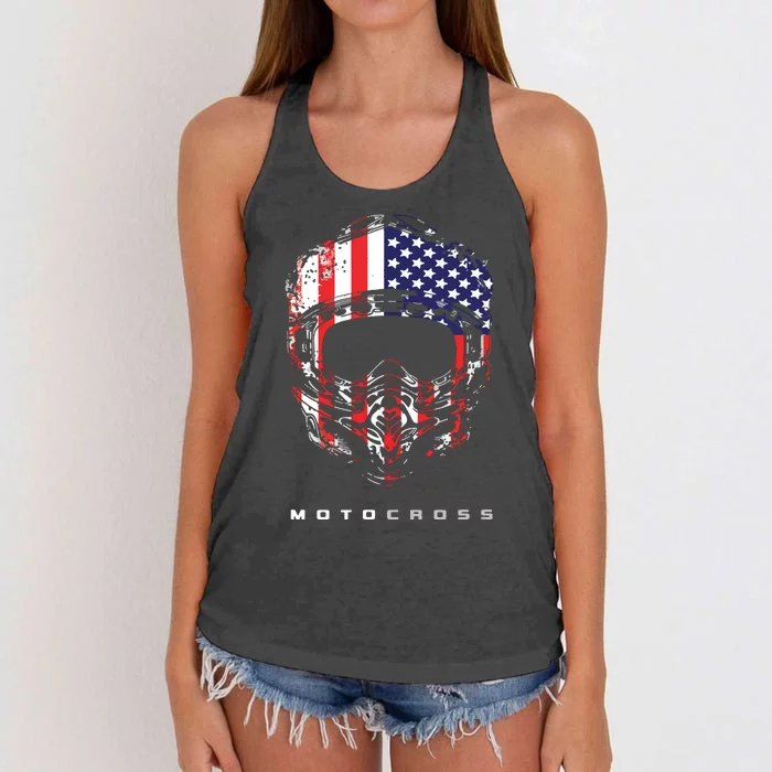 American Dirt Bike Motocross Apparel Motocross Dirt Bike Women's Knotted Racerback Tank