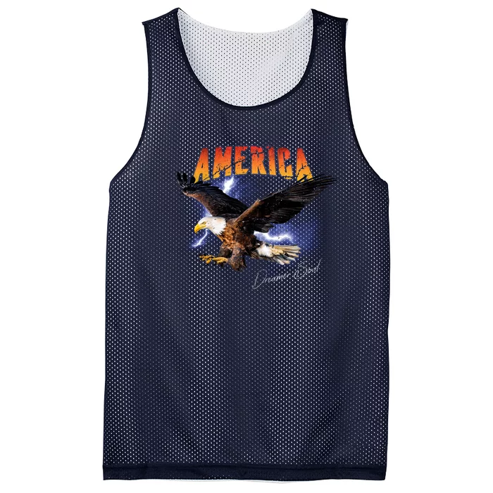 American Dreamer Bald Eagle In Action Mesh Reversible Basketball Jersey Tank