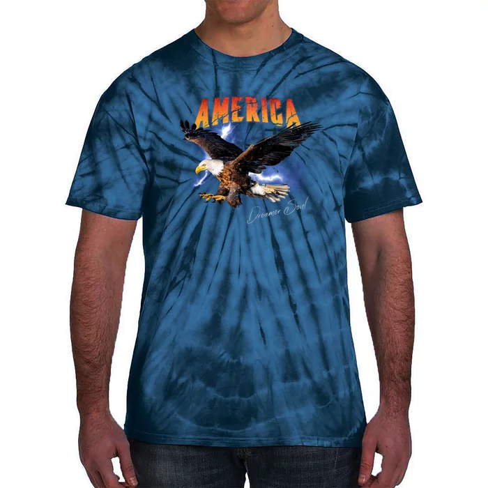 American Dreamer Bald Eagle In Action Tie-Dye T-Shirt