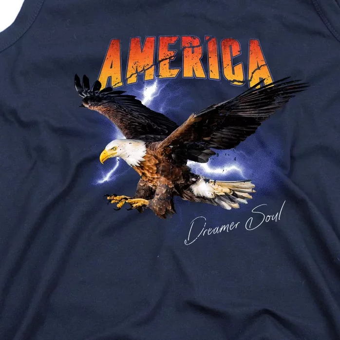 American Dreamer Bald Eagle In Action Tank Top