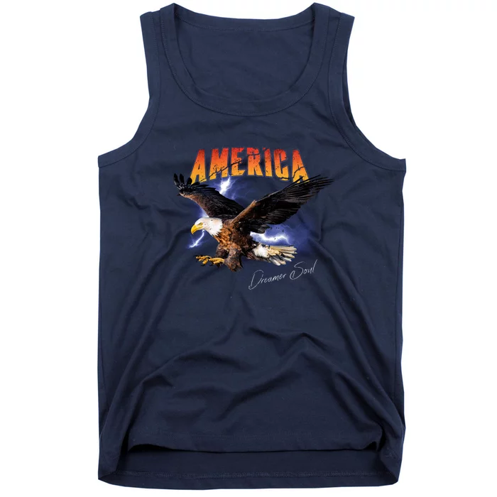 American Dreamer Bald Eagle In Action Tank Top