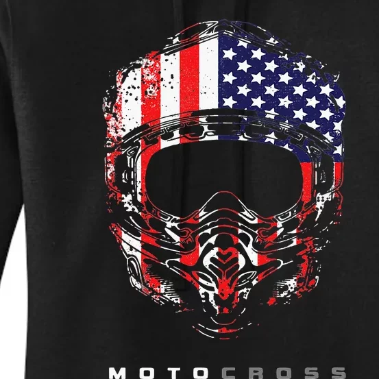 American Dirt Bike Motocross Apparel Motocross Dirt Bike Women's Pullover Hoodie