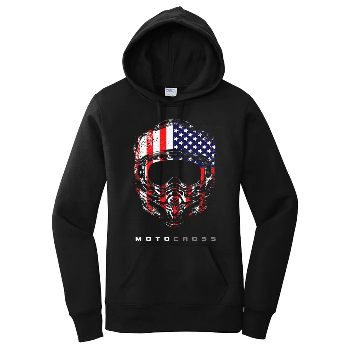 American Dirt Bike Motocross Apparel Motocross Dirt Bike Women's Pullover Hoodie