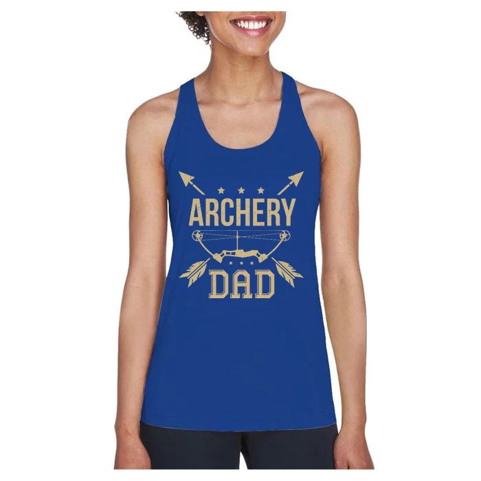 Archery Dad Bow Arrow Hunting Gift Shooting Race Women's Racerback Tank