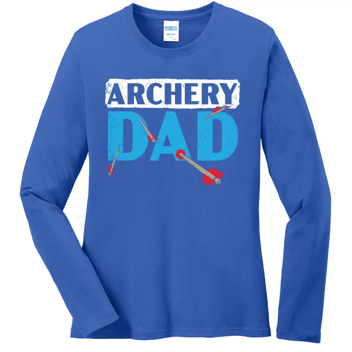 Archery Dad Bow Arrow Shooting Sport Archer Fathers Day Gift Ladies Long Sleeve Shirt