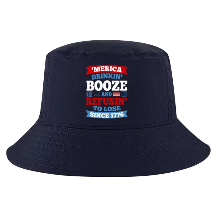 America Drinkin Booze Patriots Beer Drinking Team Gift Cool Comfort Performance Bucket Hat