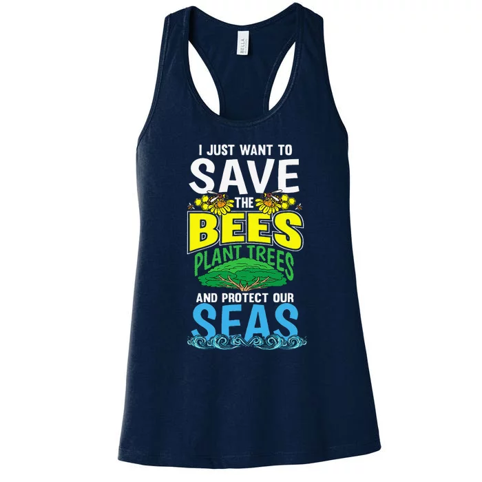 Arbor Deforestation Bees Earth Day Women Gifts Women's Racerback Tank