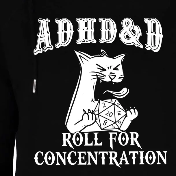 Adhd Dnd Cat Womens Funnel Neck Pullover Hood