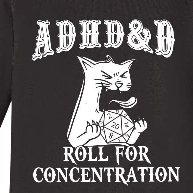 Adhd Dnd Cat Baby Long Sleeve Bodysuit