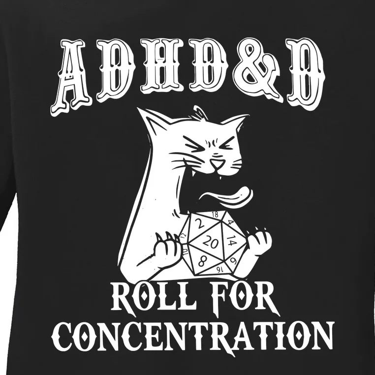 Adhd Dnd Cat Ladies Long Sleeve Shirt