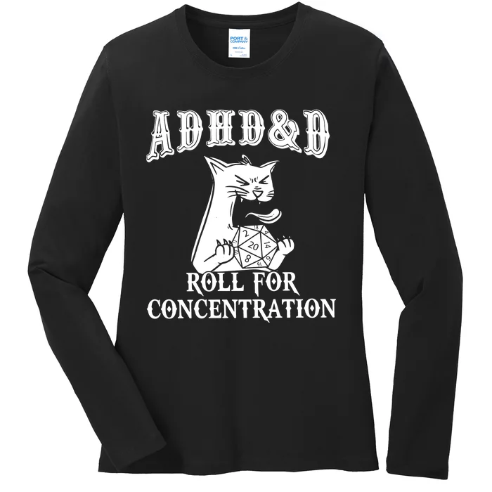 Adhd Dnd Cat Ladies Long Sleeve Shirt