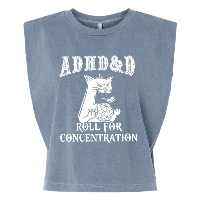 Adhd Dnd Cat Garment-Dyed Women's Muscle Tee