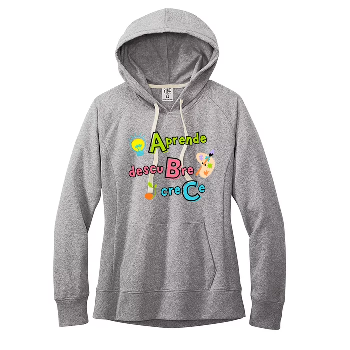 Aprende Descubre Crece Positive Back To School Abc Message Women's Fleece Hoodie