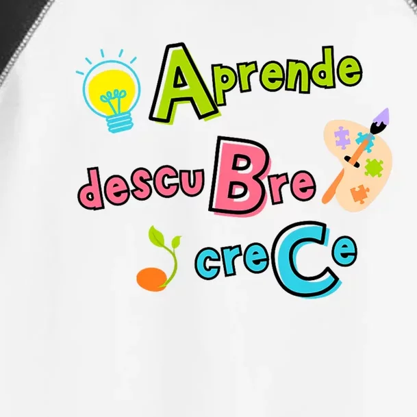 Aprende Descubre Crece Positive Back To School Abc Message Toddler Fine Jersey T-Shirt