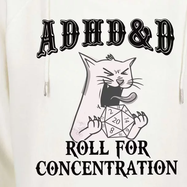 ADHD DnD Cat Womens Funnel Neck Pullover Hood