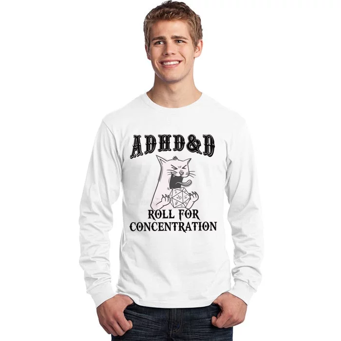 ADHD DnD Cat Tall Long Sleeve T-Shirt