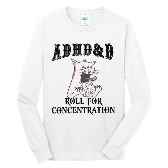 ADHD DnD Cat Tall Long Sleeve T-Shirt