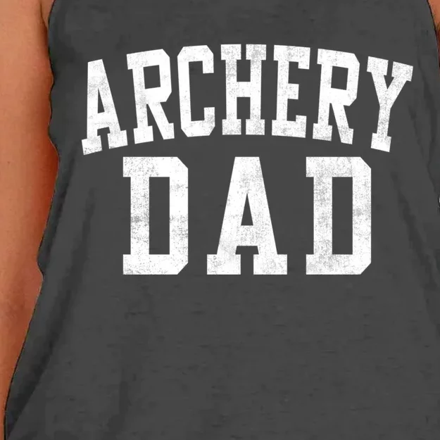 Archery Dad Classic Bold Font FatherS Day Daddy Women's Knotted Racerback Tank