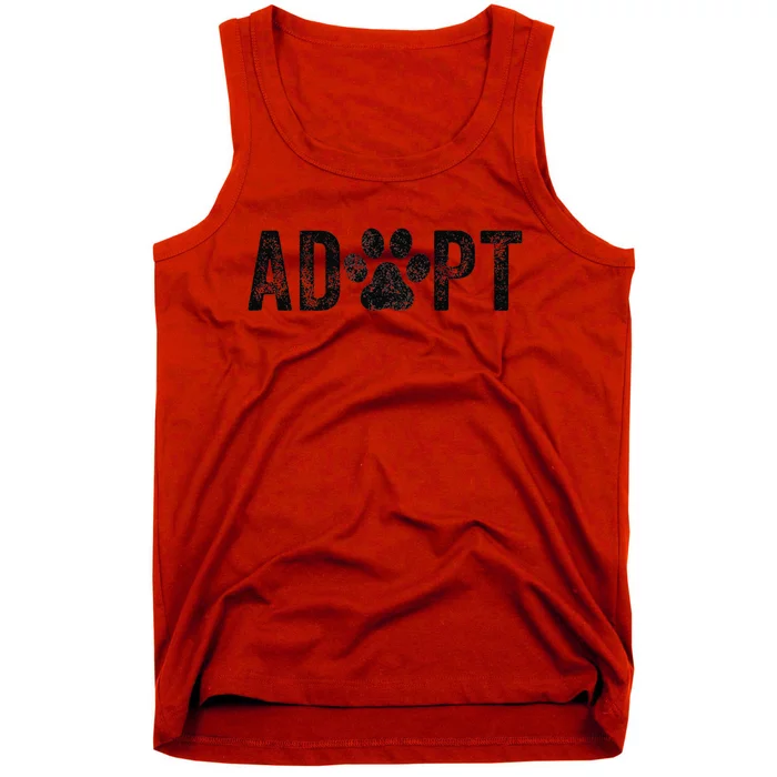 Adopt Dog Cat Pet Rescue Animal Adoption Funny Vintage Retro Tank Top