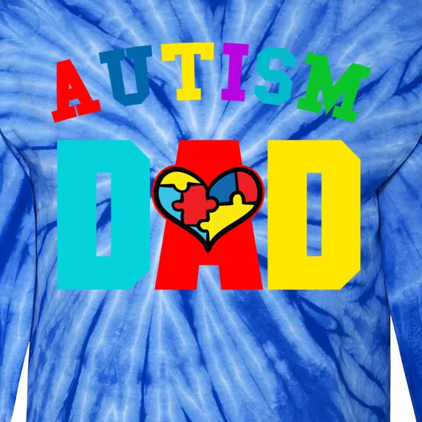 Autism Dad Cool Gift Dad Autism Awareness Meaningful Gift Tie-Dye Long Sleeve Shirt