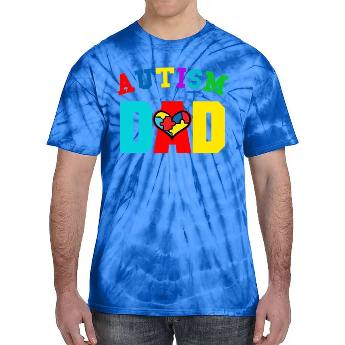 Autism Dad Cool Gift Dad Autism Awareness Meaningful Gift Tie-Dye T-Shirt