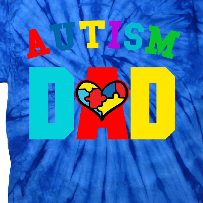 Autism Dad Cool Gift Dad Autism Awareness Meaningful Gift Tie-Dye T-Shirt