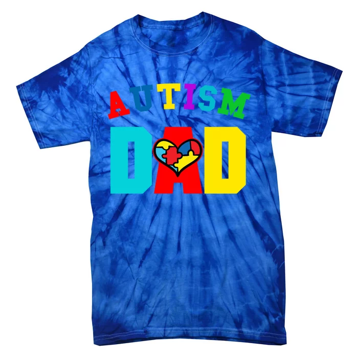 Autism Dad Cool Gift Dad Autism Awareness Meaningful Gift Tie-Dye T-Shirt