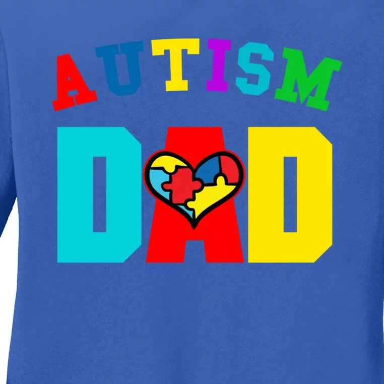 Autism Dad Cool Gift Dad Autism Awareness Meaningful Gift Ladies Long Sleeve Shirt