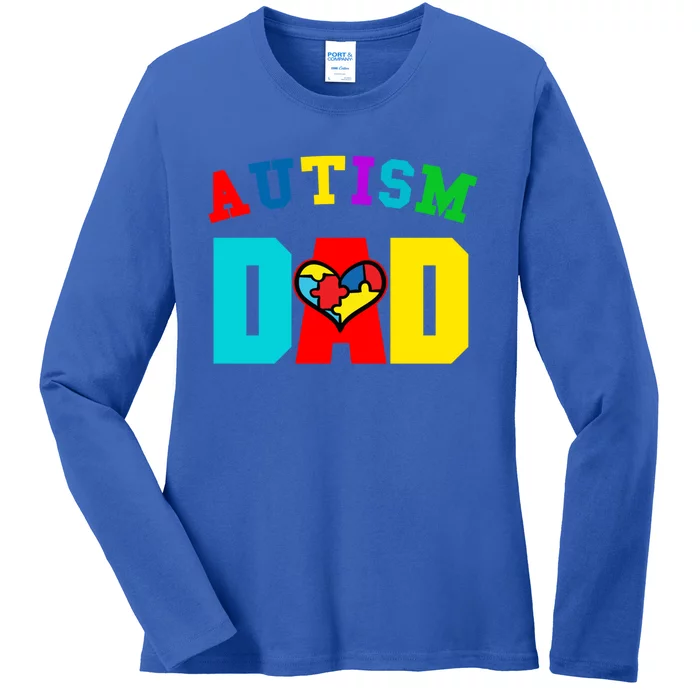 Autism Dad Cool Gift Dad Autism Awareness Meaningful Gift Ladies Long Sleeve Shirt