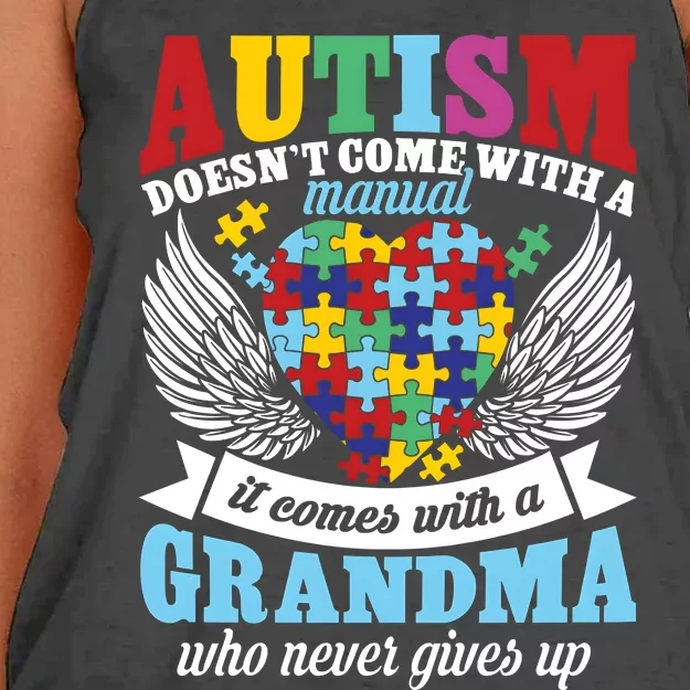 Autism Doesn’T Come With A Manual It Comes With A Grandma Women's Knotted Racerback Tank