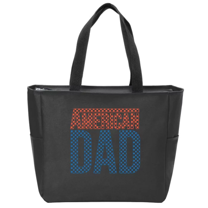 American Dad Checkered Zip Tote Bag