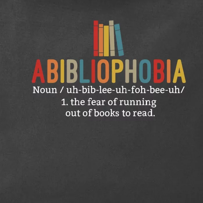 Abibliophobia Definition Cute Gift Funny Reading Bookworm Reader Cute Gift Zip Tote Bag