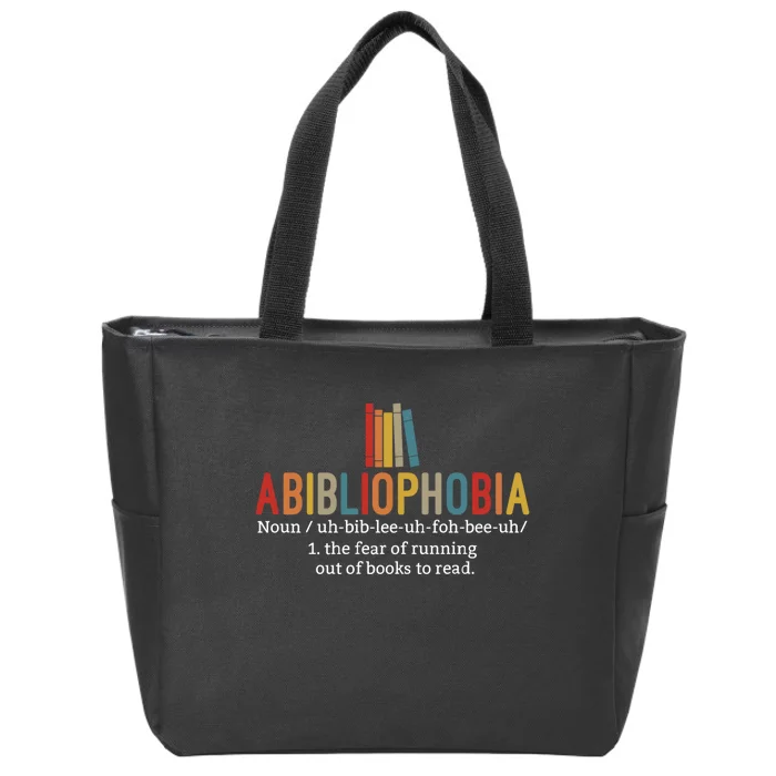 Abibliophobia Definition Cute Gift Funny Reading Bookworm Reader Cute Gift Zip Tote Bag