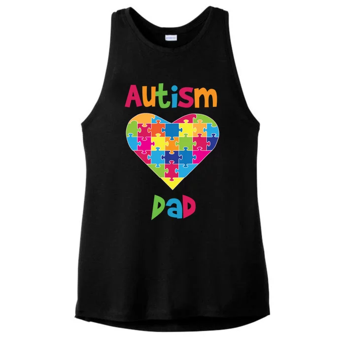 Autism Dad Cute Gift Autism Awareness Cute Gift Proud Parent Father Cute Gift Ladies Tri-Blend Wicking Tank