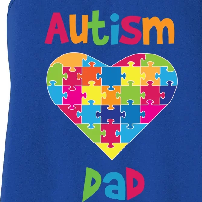 Autism Dad Cute Gift Autism Awareness Cute Gift Proud Parent Father Cute Gift Women's Racerback Tank